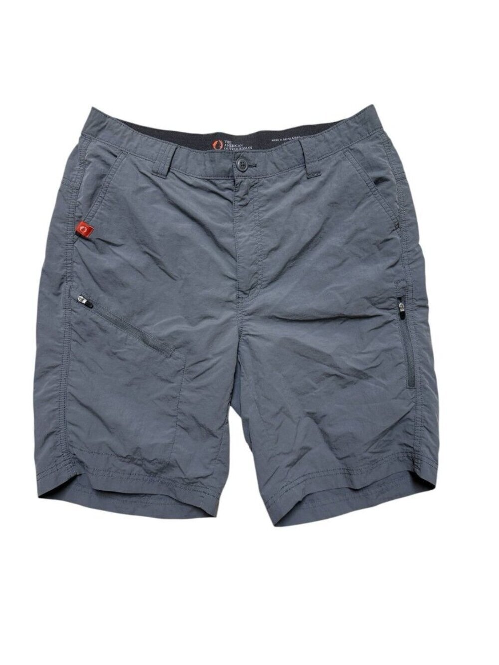 American Outdoorsman Gray Cargo Shorts Mens M Nylon Hiking